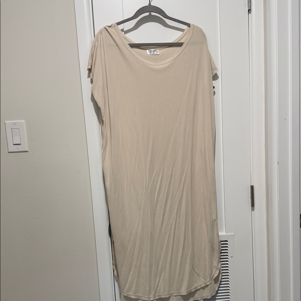 Cream t shirt dress